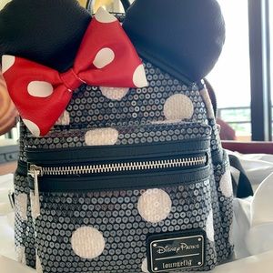 Minnie Mouse Sequin Polka Dot Loungefly Backpack